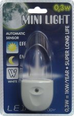Prezent 1610 Mini Light LED orientačné osvetlenie do zásuvky (biele svetlo)
