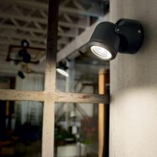 Exteriérové nástenné svietidlo Ideal lux 129464 XENO AP1 NERO 1xGU10 28W IP44