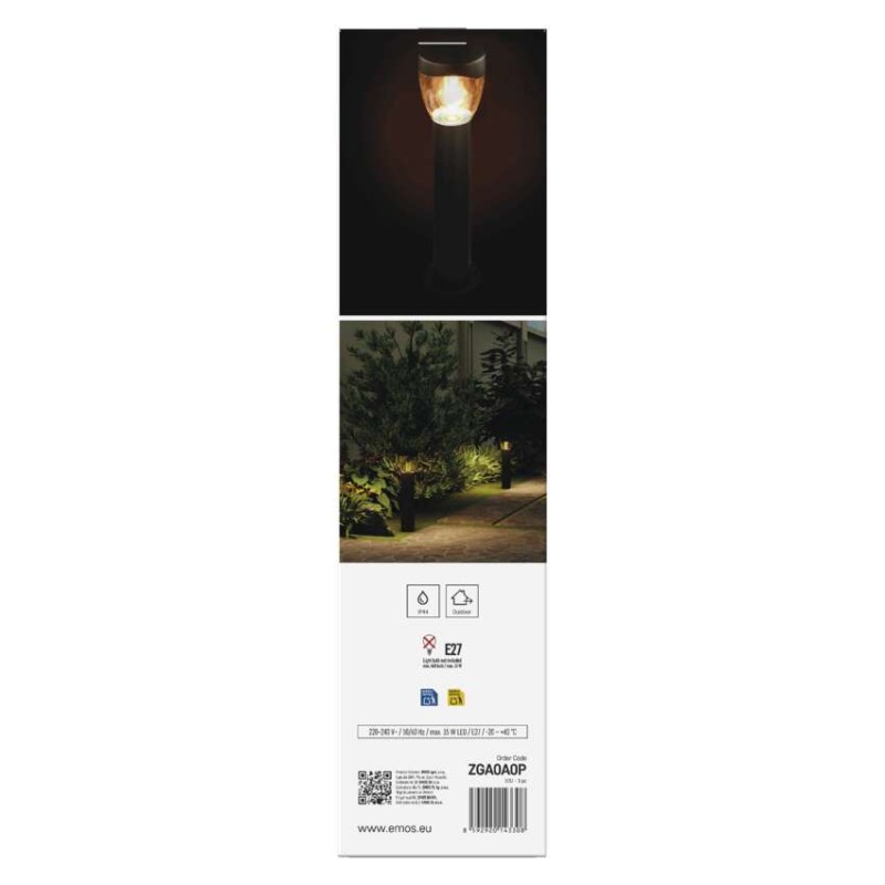 Emos ZGA0A0P ARTEO venkovní stojanové svítidlo/sloupek E27 120 × 120 × 500 mm  IP44 antracit