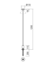 REDO 90469 ELFIC vonkajšie stojanové svietidlo/stĺpik SMD LED V1200mm 12W 1402/690lm 3000K IP54 zelená
