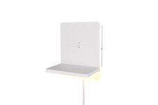 TRIO 248670131 FAIRFIELD nástenné svietidlo s vypínačom SMD LED 9W/950lm 3000K biela matná, USB port, nabíjacia stanica