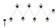Globo 33059-8 solárne svietidlo dekoratívne, reťaz s 8 svietidlami 4,3m LED 8x0,06W 2700K, vrátane batérie 1xAA 200mAh Ni-Mh, IP44, bronzová, priehľadná