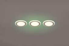 TRIO 653610331 ARGUS zápustné svietidlo SMD LED D82mm 5W/350lm 3000K+RGBW biela matná, stmievateľné, diaľkový ovládač, 3-set