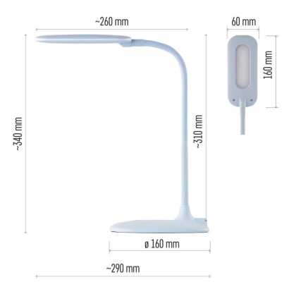 EMOS Z7602BL STELLA stolní lampa LED 6,5W/400lm 4000K, stmívatelné, modrá