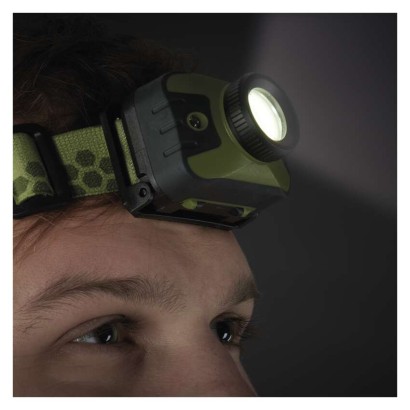 EMOS P3539 LED čelovka 330lm 3× AAA IP43 zeleno-černá
