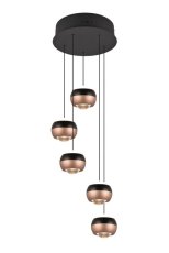 TRIO SELECT 344430532 ORBIT závesné svietidlo D300mm SMD LED 5x8W/960lm 2300+3000+4000K čierna matná, kávová, switchdimmer