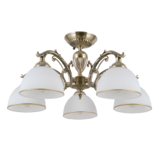 ITALUX PND-5122-5 Feneza stropní svítidlo 5xE27 D600mm starožitná bronzová, bílá
