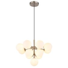GLOBO 56143-13N GRAPPY závěsné svítidlo D560mm 13xG9 matný nikl, bílá
