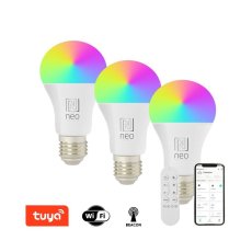 IMMAX 07712CDO NEO LITE Smart žiarovka LED E27 9W 806lm 2700K-6500K RGB biela tri kusy v balení