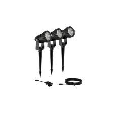 Philips 8720169269392 GardenLink Low Volt Caper nízkonapäťové vonkajšie svietidlo/reflektor LED 3x1,5W/180lm 2700K IP44 čierna 3-set+adaptér+kábel 5m