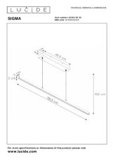 LUCIDE 23463/30/30 SIGMA závěsné svítidlo LED 30W/1711lm 2700K černá