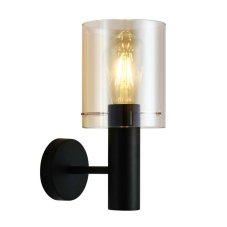 Italux WL-5581-1A-BK+AM nástěnné svítidlo Sardo 1x40W E27 černá, jantarová