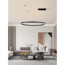 Immax NEO FINO NEW 07215L Smart závesné svietidlo LED D800mm 60W/4200lm 2700-6500K čierna, stmievateľné, diaľkové ovládanie, Zigbee 3.0