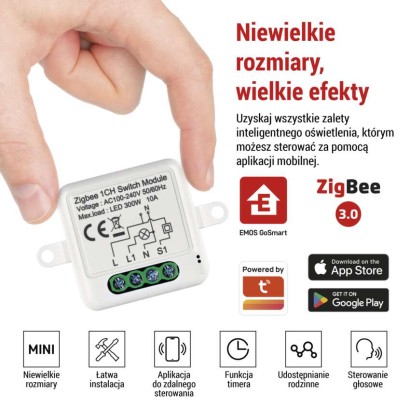 EMOS H5101 GoSmart spínací modul 1-kanálový ZigBee