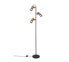 TRIO 404300332 TOSH stojacia lampa D230mm 3xE14 matná čierna, drevo
