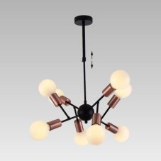 PREZENT 17202 BALL závěsné svítidlo 630 mm 8xE27 / G95 / 40W, matná černá, bronz