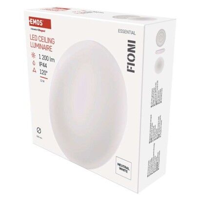 Emos ZM1120 LED FIONI stropní/nástěnné přisazené klasické svítidlo kruh průměr 255 × 63 mm 12W 1200lm 4000K bílá