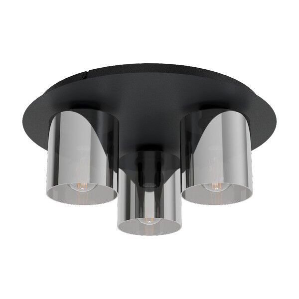 Eglo 99631 GOROSIBA 1 stropní svítidlo E27 3x40W černá, kouřové sklo