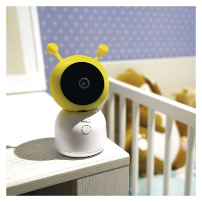 Emos H4052 GoSmart Otočná dětská chůvička GUARD s monitorem, bílá a žlutá, Wi-Fi