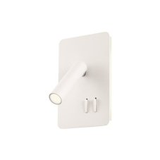 REDO 01-2979 QUDA nástenné bodové svietidlo/spot s vypínačom LED 6+3W/330+135lm 3000K biela, USB port