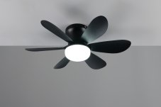 TRIO Reality R67462132 LUND Stropný ventilátor s osvetlením D530mm SMD LED 8W/850lm 2700-6500K čierna, diaľkový ovládač