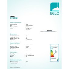 Eglo 96092 PERTINI Stropné svietidlo LED 2X10,8W=2600lm 3000K