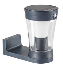 RABALUX 77037 Angers solárne nástenné svietidlo so senzorom LED 3W/300lm 4000K IP54 šedá, priehľadná