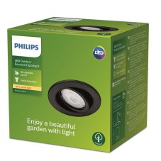 Philips 8720169266858 Outdoor Fresco vonkejšie zápustné bodové svietidlo 1xGU10 2700K IP23 čierna