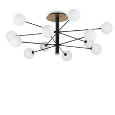 Ideal Lux 273709 COSMOPOLITAN stropné svietidlo 12xG9 D1450mm čierna, mosadz, biela