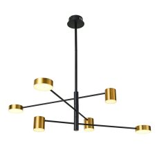 ITALUX PND-16374-6-BK-GD-3K Remdal závesné svietidlo LED 26,6W/2700lm 3000K čierna, zlatá
