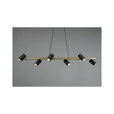 TRIO 302400680 MARLEY závěsné svítidlo 6xGU10 černá, zlatá