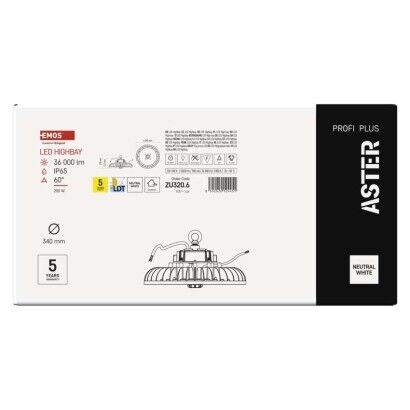 Emos ZU320.6 LED průmyslové závěsné svítidlo HIGHBAY ASTER 200W 36000lm 4000K IP65