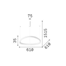 Ideal Lux 341552 GEMINI závesné svietidlo LED 47W 4950/4170lm 2700K biela ON-OFF