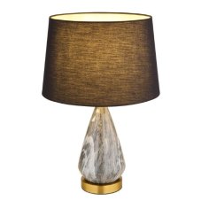 GLOBO 24147B KISA stolná lampa V540mm 1xE27 mosadzná, imitácia mramoru, čierna