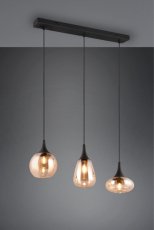 TRIO 317000313 LUMINA závěsné svítidlo 3xE14 černá matná, jantarová