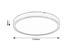 RABALUX 71438 Alenzo stropné svietidlo D355mm LED 24W/1500lm 3000-6000K IP44 čierna, stmievateľné, diaľkový ovládač