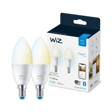 Philips Wiz Tunable white 8719514551336 LED žiarovka E14 C37 4,9W/470lm 2700-6500K sviečka 2-set