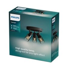 Philips 8720169299351 Palms stropné bodové svietidlo/spot D196mm 3xE14 čierna, dymová, ClickFix