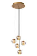 LUCIDE 13497/15/02 DILENKO závesné svietidlo D310mm LED 5x3,5W/5x140lm 2700K matná zlatá, mosadzná
