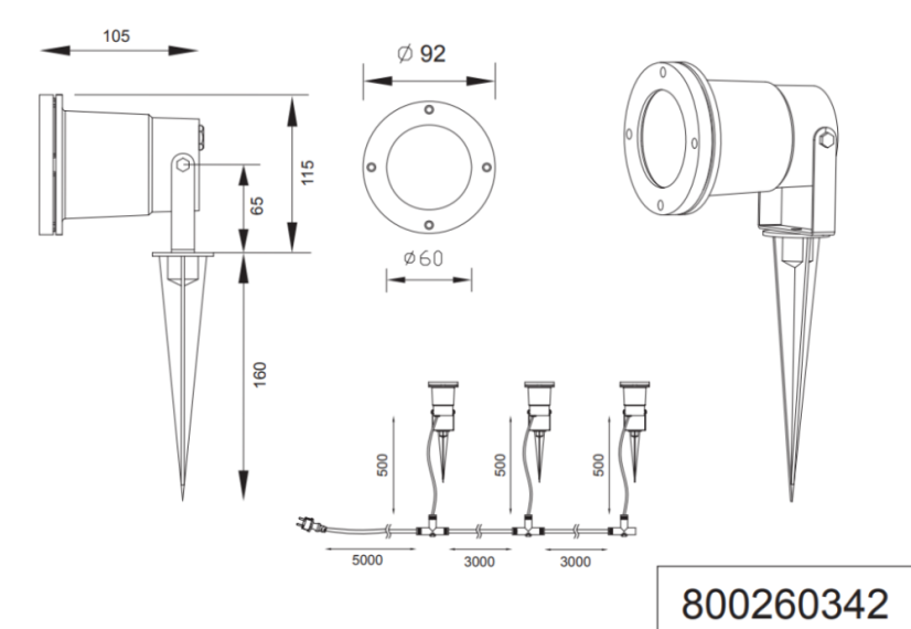 800260342 TRIO Ubangi venkovní bodové svítidlo / reflektor 1xGU10 28W IP65 antracit trojset