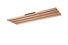 TRIO 648911332 FONTANA stropné svietidlo SMD LED 44W/5050lm 3000K čierna matná, drevo, switchdimmer