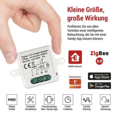 EMOS H5101 GoSmart spínací modul 1-kanálový ZigBee