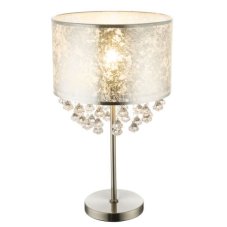 GLOBO 15188T3 AMY I stolná lampa s akrylovými krištáľmi D320mm 1xE27 matný nikel, strieborná