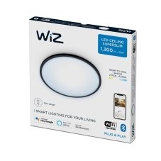 Philips WiZ Tunable white 8719514337992 SuperSlim stropné svietidlo LED 14W/1400lm 2700-6500K čierna stmievateľné