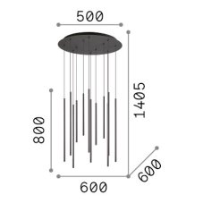Ideal Lux 341088 FILO závesné svietidlo D600mm LED 19W 1750/1520lm 2700K biela