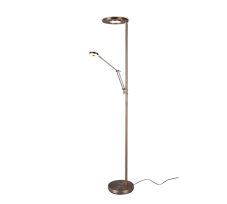 TRIO 424210304 BARRIE stojacia lampa dotyková LED D300mm 32W/4000lm, 6W/600lm 2700-3350-4000K staromosadzná, stmievateľné