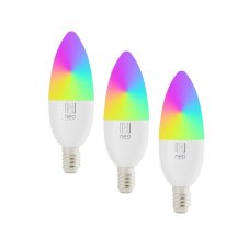 Immax 07716C NEO žiarovka LED E14 6W/470lm 2700-6500K RGB, biela, 3-set, sviečka