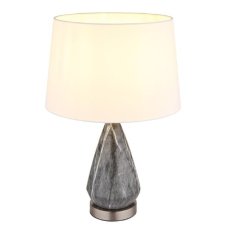 GLOBO 24147W KISA stolná lampa V540mm 1xE27 matný nikel, imitácia mramoru, biela