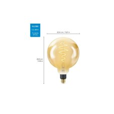 Philips WiZ Tunable white 8718699786830 LED žiarovka Filament Globe E27 6,5W/390lm G200 2000-5000K
