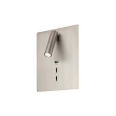 REDO 01-2997 ZEN nástěnné bodové svítidlo/spot s vypínačem LED 16+3W/860+135lm 3000K saténový nikl, USB port